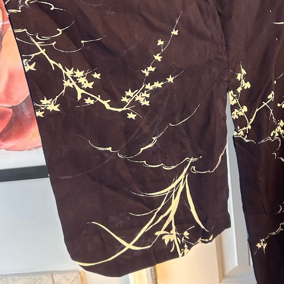 Navy & White Floral Yukata-Style Kimono Robe — 55” Long — One Size - Picture 3 of 4